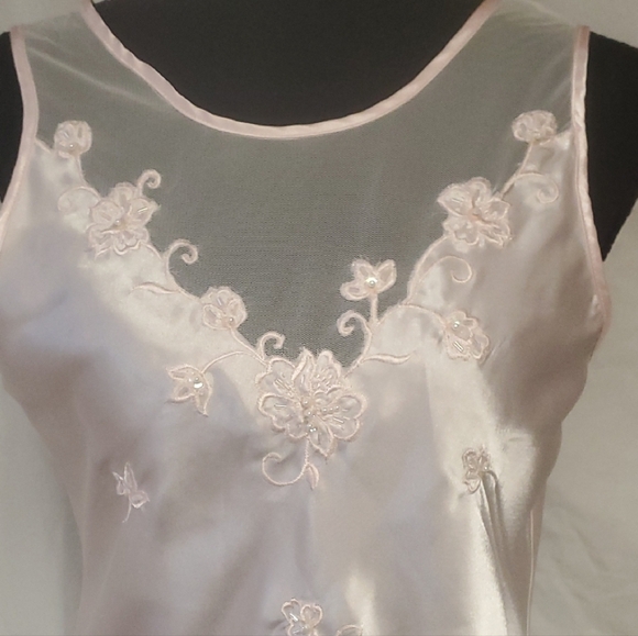 Cinema Étoile Peach Beaded Camisole | Bugle Beads & Faux Pearls | Dressy Tank - Picture 5 of 5